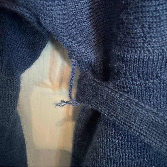 VTG Guess Wool Keyhole Turtleneck Sweater Top Size S Navy Blue Y2K Retro Hippie - Picture 7 of 13